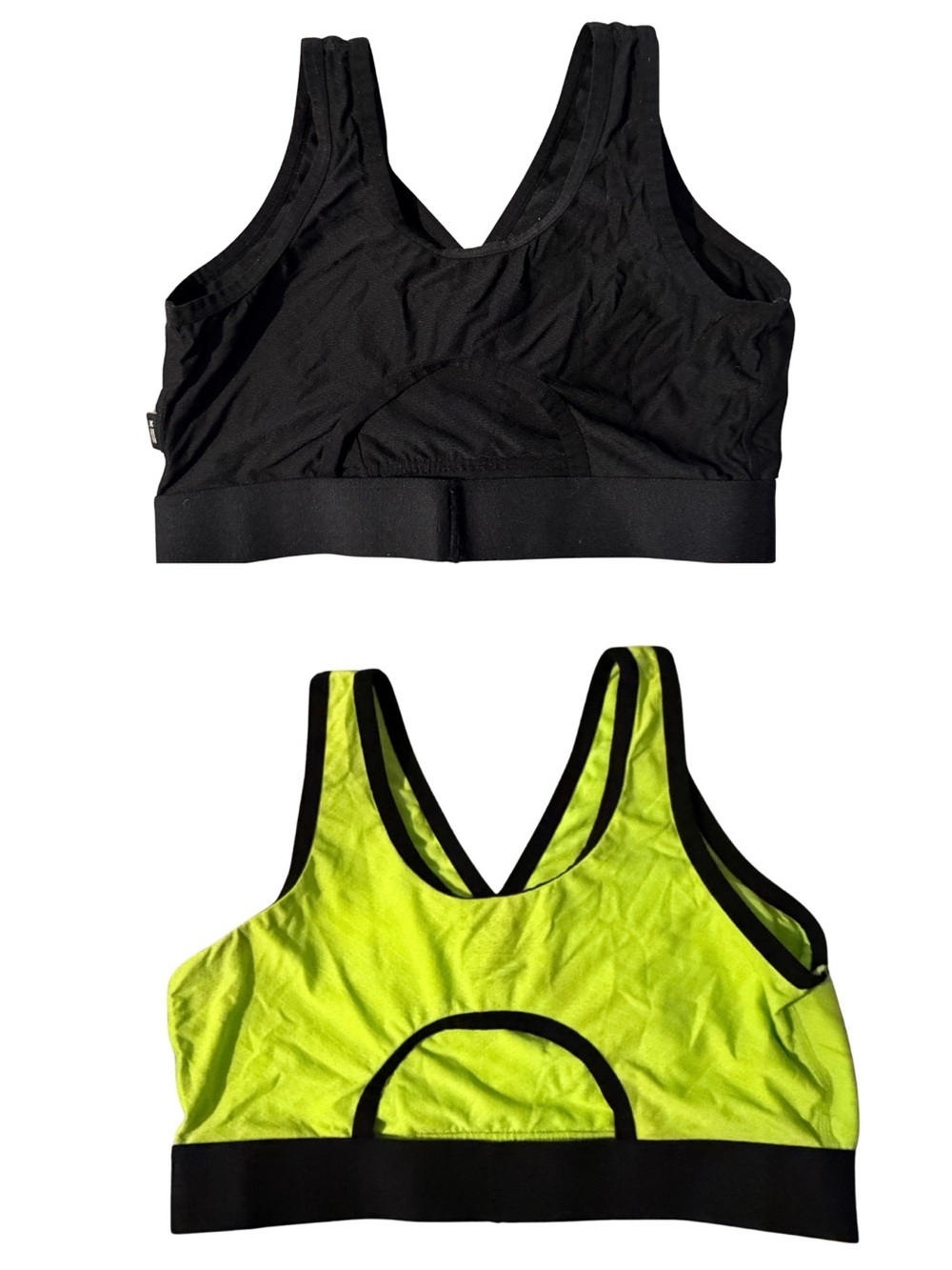TomboyX Sports Bras - Black and Neon Yellow
